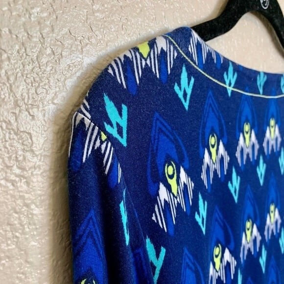 Hatley Blue Dress V neckline Long sleeve A line dress size M boho grannycore - Picture 7 of 9